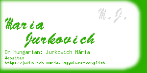 maria jurkovich business card